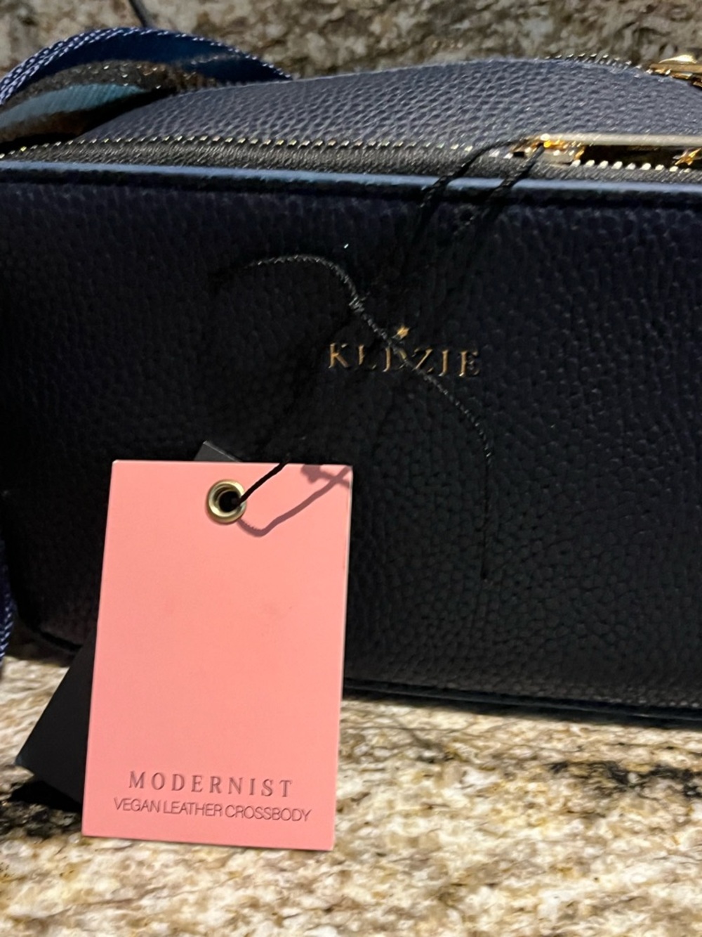 Kedzie Navy Crossbody Bag with Striped Extra Strap - Picture 5 of 15
